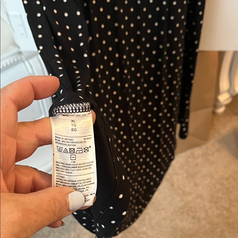 Old Navy Black and White Polka Dot Midi Dress - Picture 5 of 5